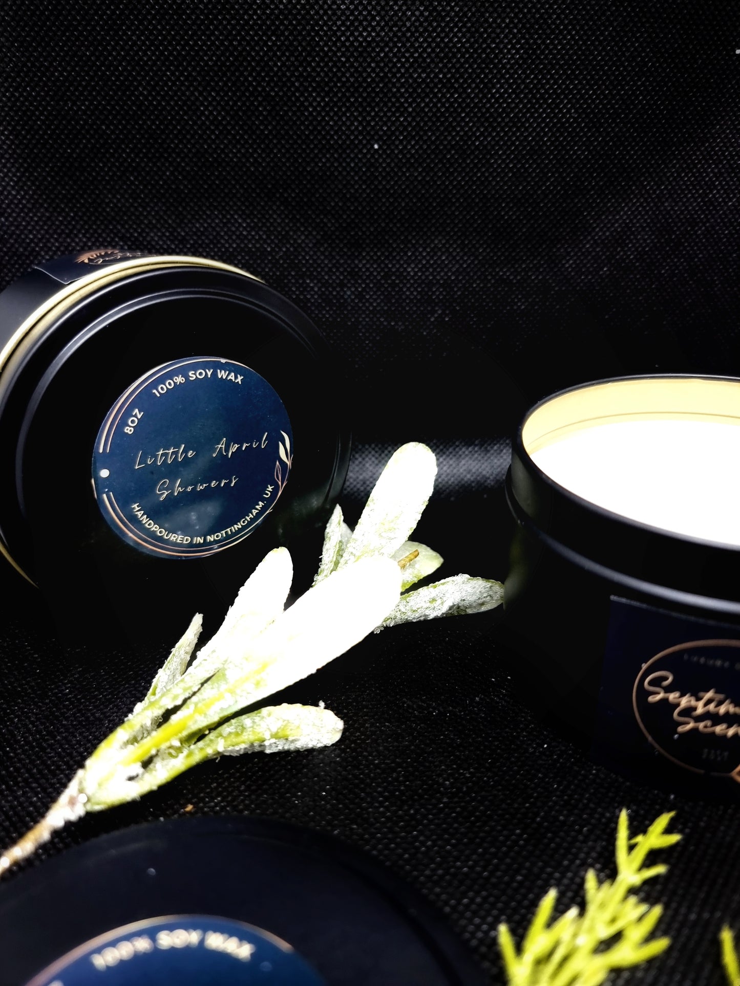 Little April Showers Scented Matte Black Candle Tin