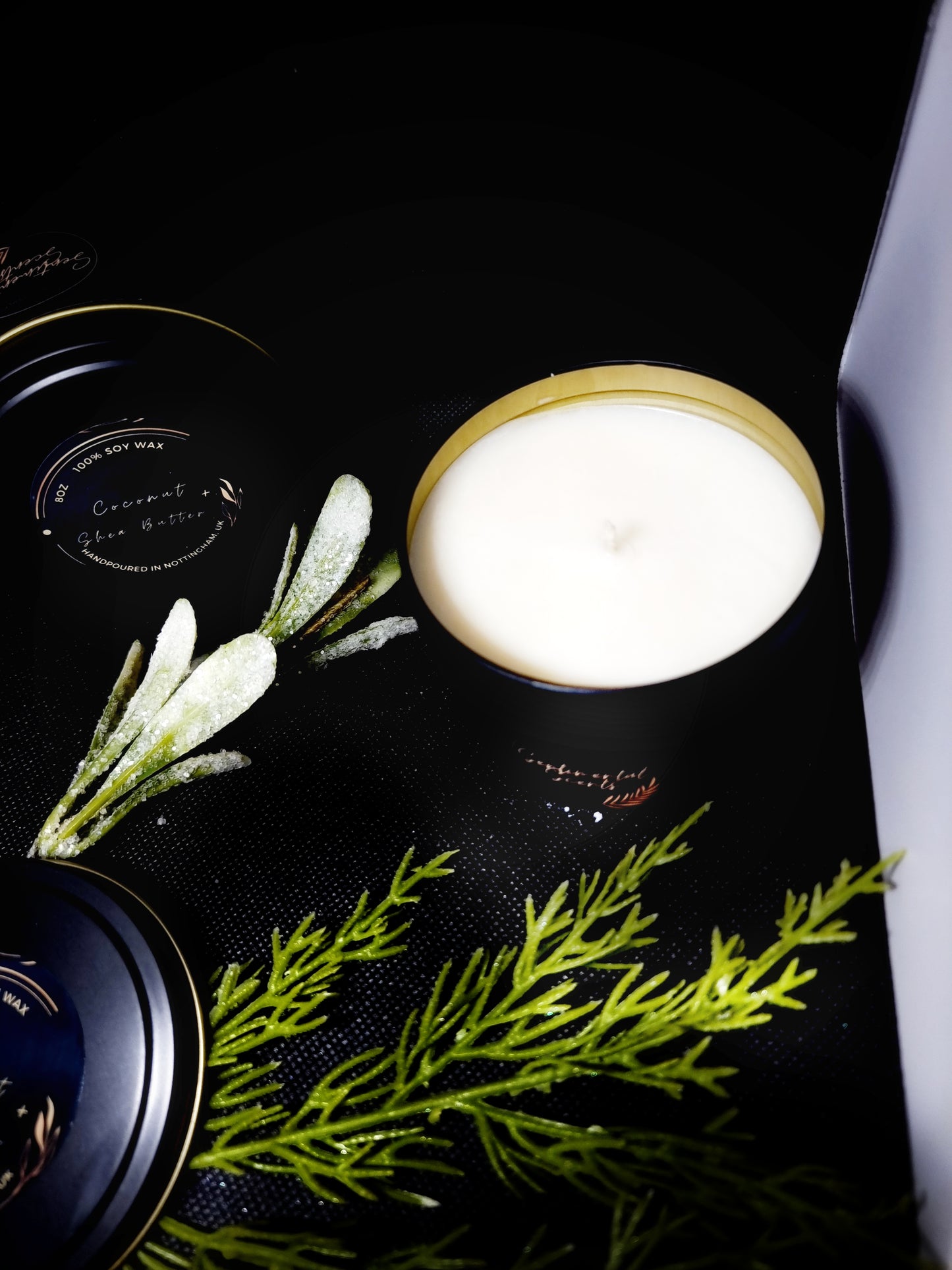 Coconut & Shea Butter Scented Matte Black Candle Tin