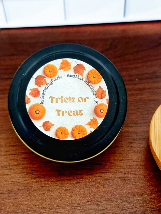 Trick Or Treat Scented Matte Black Candle Tin