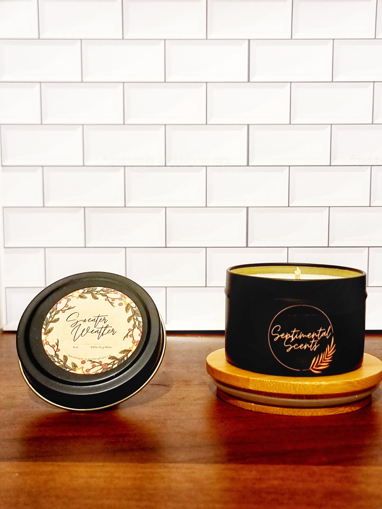 Sweater Weather Scented Matte Black Candle Tin