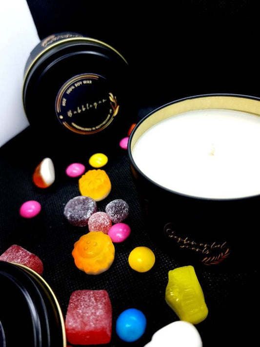 Bubblegum Scented Matte Black Candle Tin