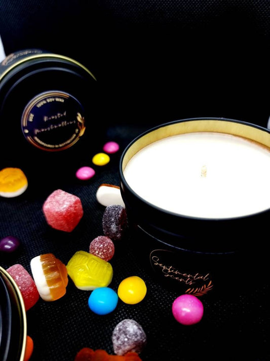 Roasted Marshmallows Scented Matte Black Candle Tin